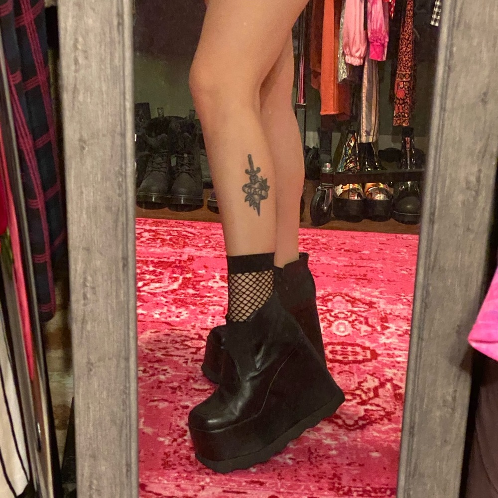 Black Goth Platform Ankle Boots